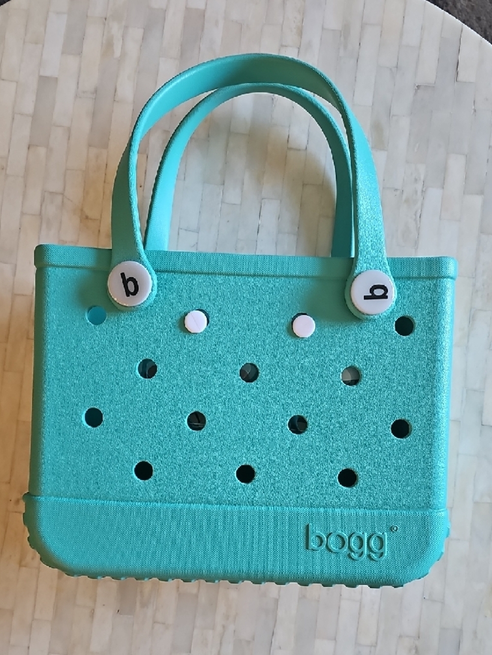 BOGG BAG Bitty Teal Mini Tote with Jibbitz Charms - Picture 3 of 4